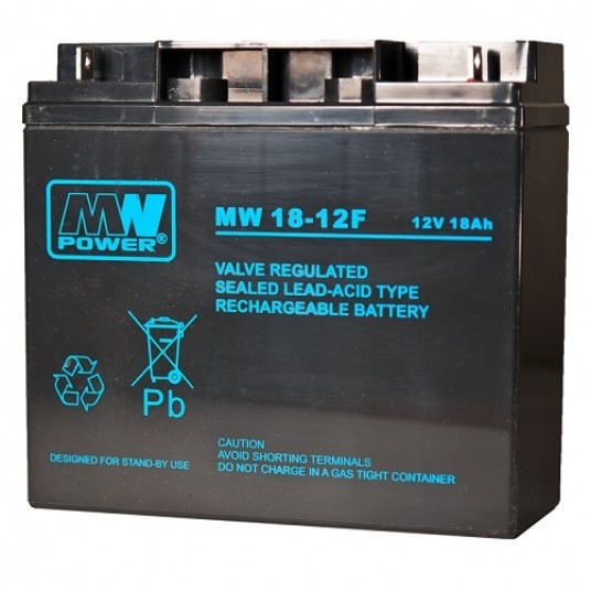 Akumulator AGM 12V/18Ah MW 18-12F MWp 117019 -zdjęcie numer 1
