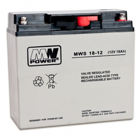 Akumulator AGM 12V/18Ah MWS 18-12 MWp 117248 -zdjęcie numer 1