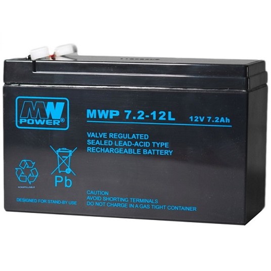 Akumulator AGM 12V/ 7,2Ah MWP 7,2-12L MWp 121146 -zdjęcie numer 1