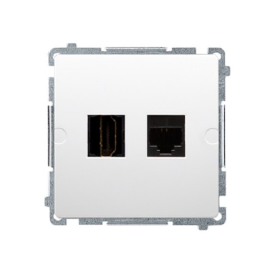 BASIC biały BMGHRJ45.01/11 HDMI + RJ45 kat.6 -zdjęcie numer 1