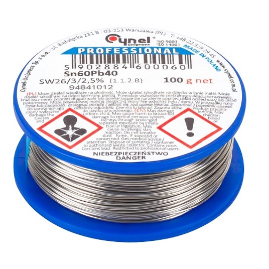 Cyna LC60 1,2mm 100g Sn60Pb40 CYNEL -zdjęcie numer 1