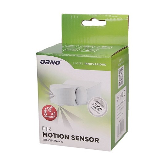 Czujnik ruchu biały CR-254/W 180/360st IP65 ORNO -zdjęcie numer 4
