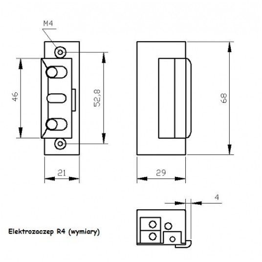 Elektrozaczep R4-12.10 bez bl. bez pam. symetr. -zdjęcie numer 2
