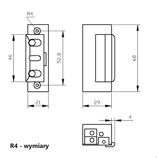 Elektrozaczep R4-12.20 z blokadą bez pam. symetr. -zdjęcie numer 2