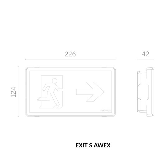 EXIT S IP65 LED 1W 1h SE ECO AWEX -zdjęcie numer 3