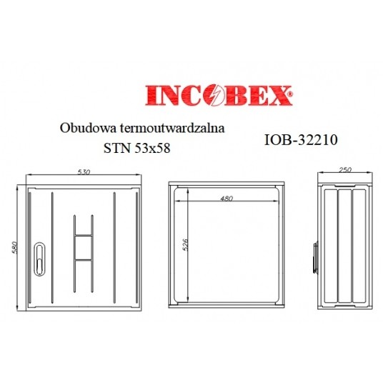 INCOBEX STN 53x58x25 daszek płaski 037052 -zdjęcie numer 2