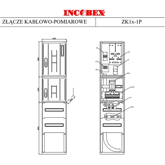 INCOBEX ZK1x-1P ENEA złącze kabl-pomiar. z fund. -zdjęcie numer 5