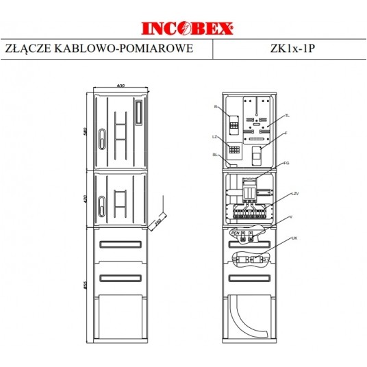 INCOBEX ZK1x-1P ENEA złącze kabl-pomiar. z fund. -zdjęcie numer 5