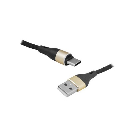 Kabel USB/USB-C 1m czarny LX8572B 1M sznurkowy -zdjęcie numer 1
