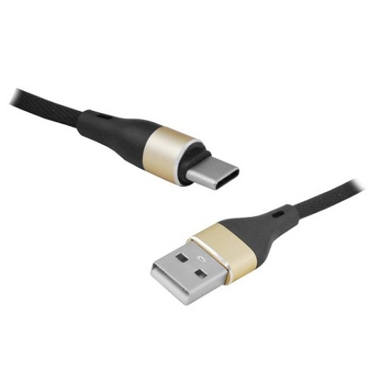 Kabel USB/USB-C 2m złoty LX8575B 2M sznurkowy -zdjęcie numer 1