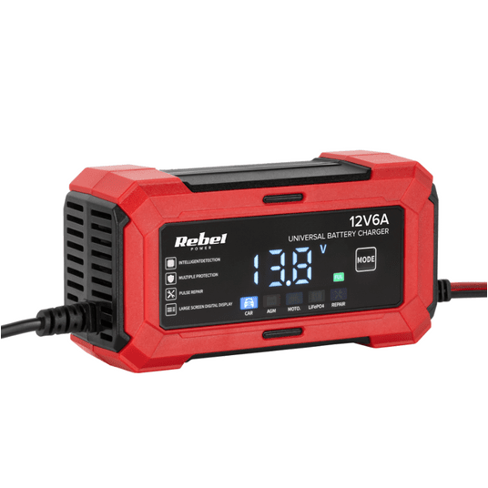 Ładowarka do akum.żel. 12V 2-100Ah REBEL BAT1155 -zdjęcie numer 1