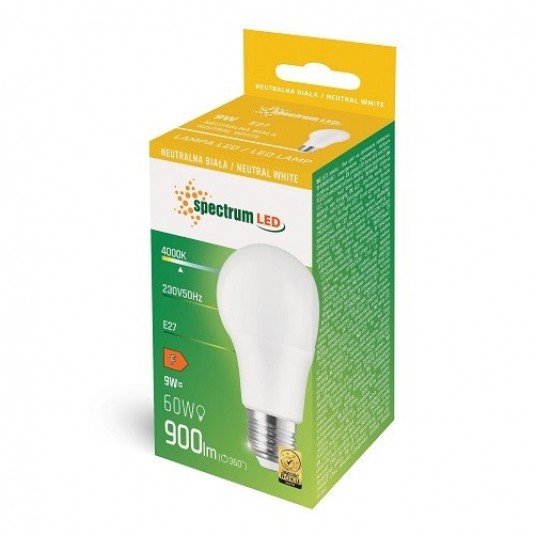 LED E27 9W 230V 900lm NW SPECTRUM 100816 -zdjęcie numer 3