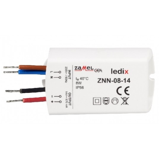 LED zasilacz n/t 14V DC 8W ZAMEL ZNN-08-14 -zdjęcie numer 1