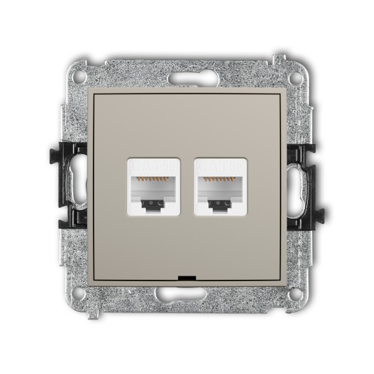 MINI taupe 60MGKBO-2 Gniazdo 2xRJ45 kat.5e KARLIK -zdjęcie numer 1
