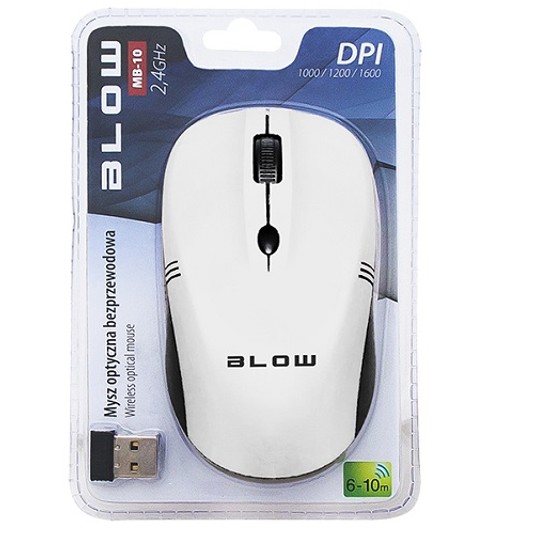 Mysz bezprzewodowa MB-10 biała BLOW 84-001 -zdjęcie numer 1