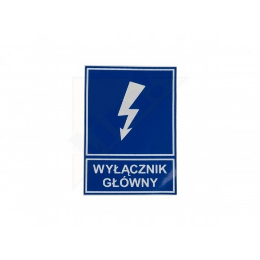 Naklejka TZI 52x74S Wyłącznik Główny - niebieska -zdjęcie numer 1