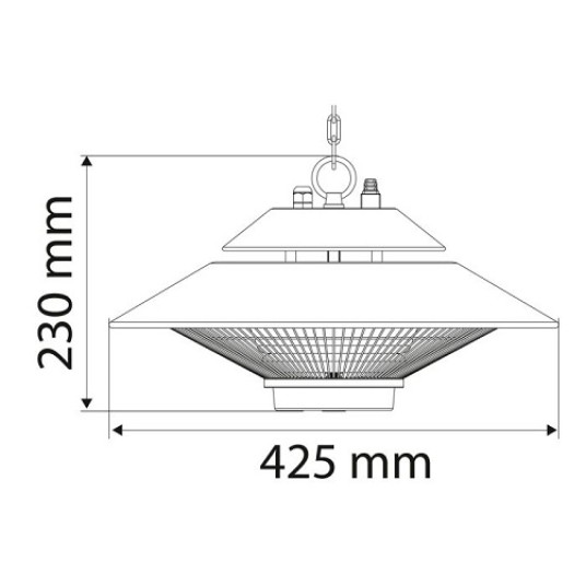 NEO Promiennik sufitowy 1500W IP44 PILOT 90-034 -zdjęcie numer 2