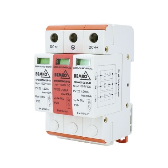 Ogranicznik przepięć DC 3P 1000V C T2 SCHEL 953520 -zdjęcie numer 1