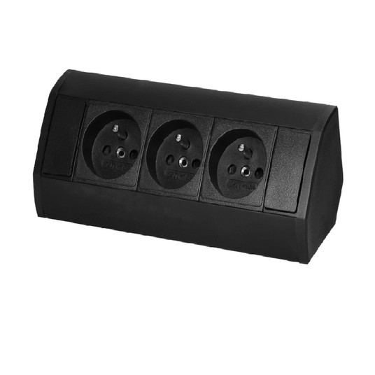 ORNO OR-GM-9001/B Gniazdo meblowe 3x2P+Z, czarne -zdjęcie numer 1