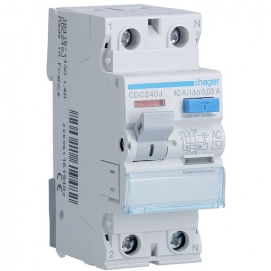 P302 40A 30mA AC wył.r-pr. HAGER CDC240J -zdjęcie numer 1