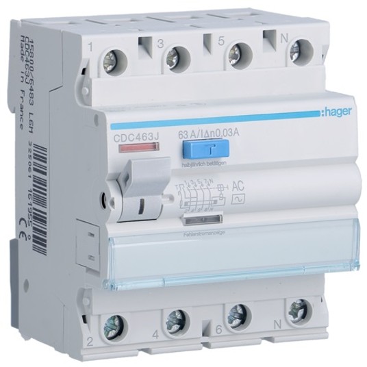 P304 63A 30mA AC wył.r-pr. HAGER CDC463J -zdjęcie numer 1