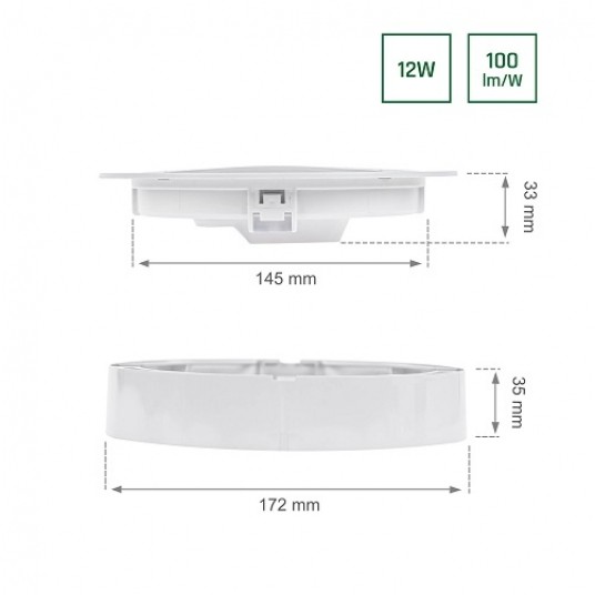 Panel LED okrągły 12W NW ALGINE 2w1 SPECT 139489 -zdjęcie numer 2