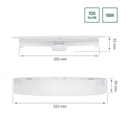 Panel LED okrągły 18W NW ALGINE 2w1 SPECT 135955 -zdjęcie numer 2