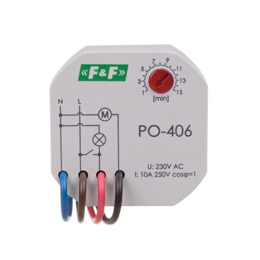 PO-406 Przekaźnik czasowy 1Z 10A 1-15min F&F -zdjęcie numer 1
