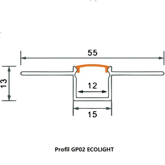 Profil GP02 p/t biały+klosz transpar (2m) EC20640 -zdjęcie numer 2