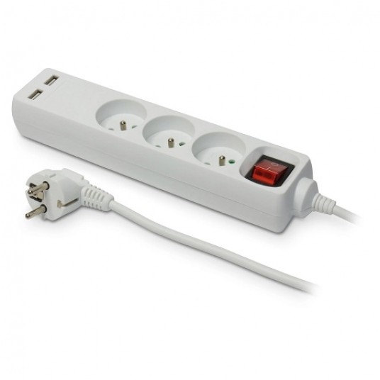 Przedł. 3gn+uz 3m+2xUSB PS-370WS+USB/3,0 PLASTROL -zdjęcie numer 1