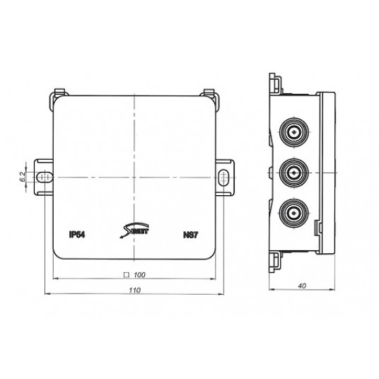 Puszka NS7 szara SIMET 100x100x38 IP54 Fastbox&Hoo -zdjęcie numer 2