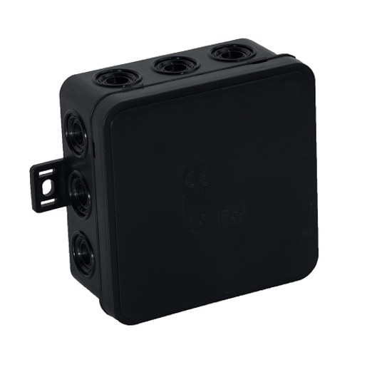 Puszka V6 czarna ViPlast 85x85x41 IP54 036-05 -zdjęcie numer 1