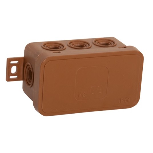 Puszka V8 brąz ViPlast 80x45x41 IP54 038-02 -zdjęcie numer 1