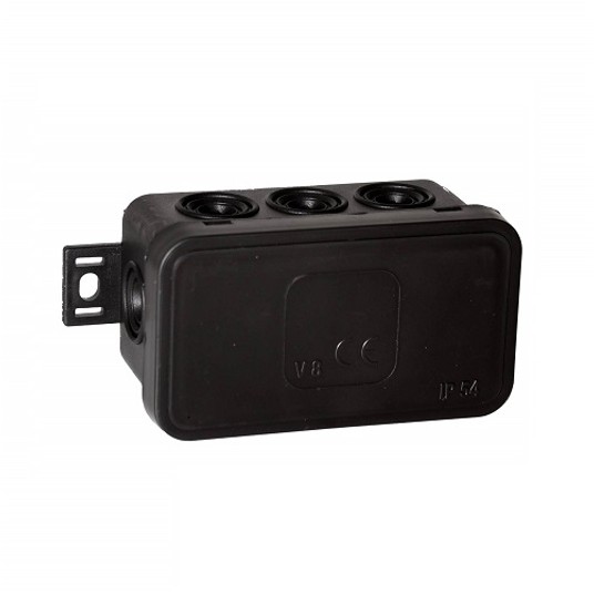 Puszka V8 czarna ViPlast 80x45x41 IP54 038-05 -zdjęcie numer 1