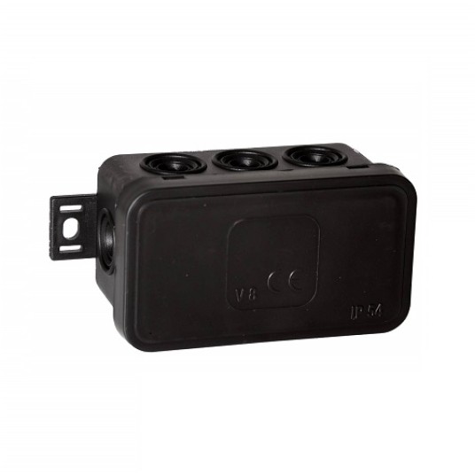 Puszka V8 czarna ViPlast 80x45x41 IP54 038-05 -zdjęcie numer 1