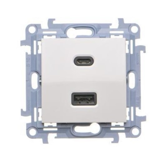 SIMON10 biały CEC2CAQ.01/11 Ład. USB A + USB C -zdjęcie numer 1