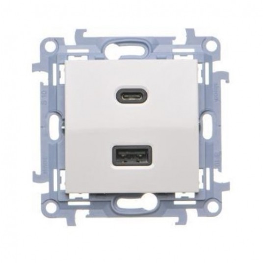SIMON10 biały CEC2CAQ.01/11 Ład. USB A + USB C -zdjęcie numer 1