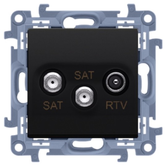 SIMON10 czarny CASK2.01/49 Gn. 2xSAT-RTV KONTAKT -zdjęcie numer 1