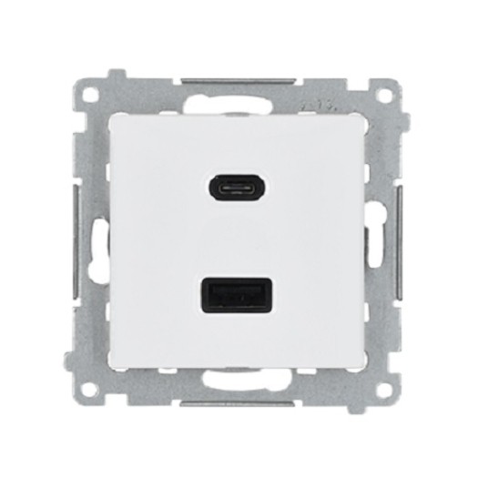 SIMON54 biały DEC2CAQ.01/11 Ładowarka USB C+A -zdjęcie numer 1