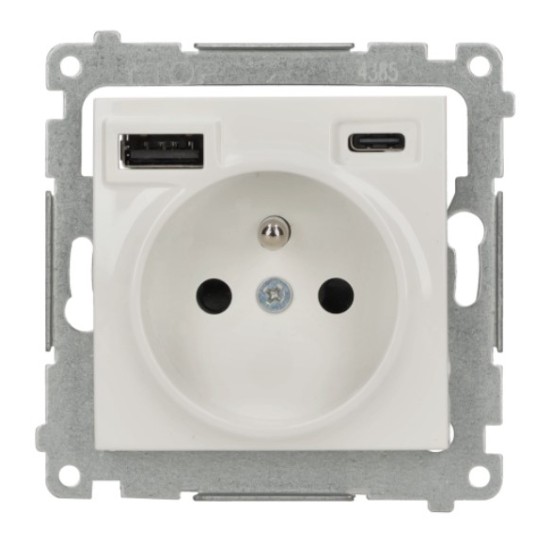 SIMON54 biały DGZ1ZUSB2CA.01/11 Gn.poj+USB A+C -zdjęcie numer 1
