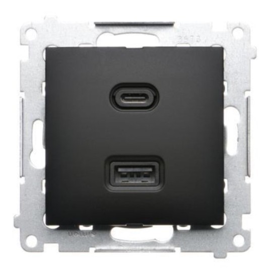 SIMON54 czarny DEC2CAQ.01/49 Ładowarka USB C+A -zdjęcie numer 1