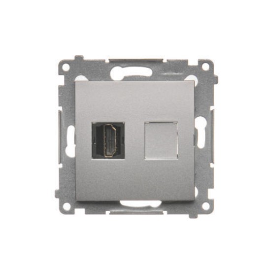 SIMON54 srebrny mat. DGHDMI.01/43 Gn. HDMI x 1 -zdjęcie numer 1