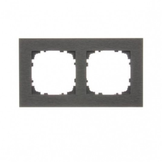SIMON55 czarny inox metal TRN2/190 Ramka 2-kr -zdjęcie numer 1