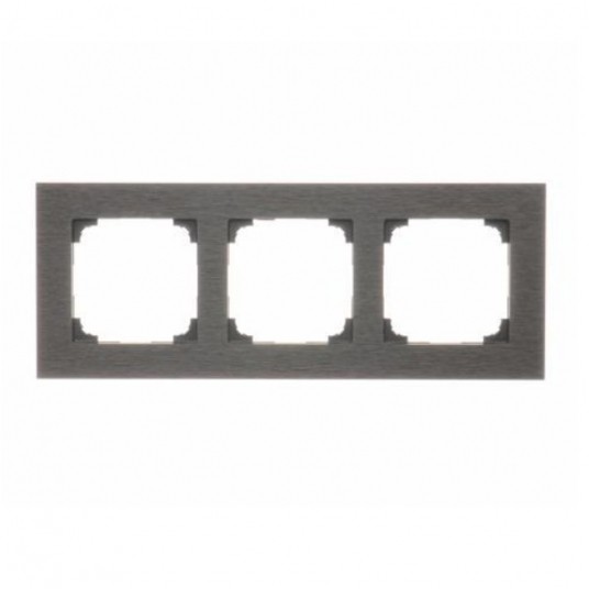 SIMON55 czarny inox metal TRN3/190 Ramka 3-kr -zdjęcie numer 1