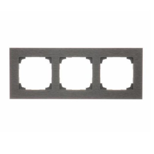 SIMON55 czarny inox metal TRN3/190 Ramka 3-kr -zdjęcie numer 1