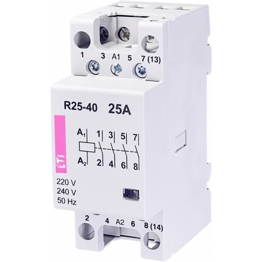 Stycznik 230V 25A AC 4Z0R 2P R25-40 ETI 903432 -zdjęcie numer 1
