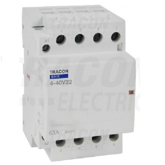 Stycznik 230V 40A AC 2Z+2R 3P SHK4-40V22 TRACON -zdjęcie numer 1