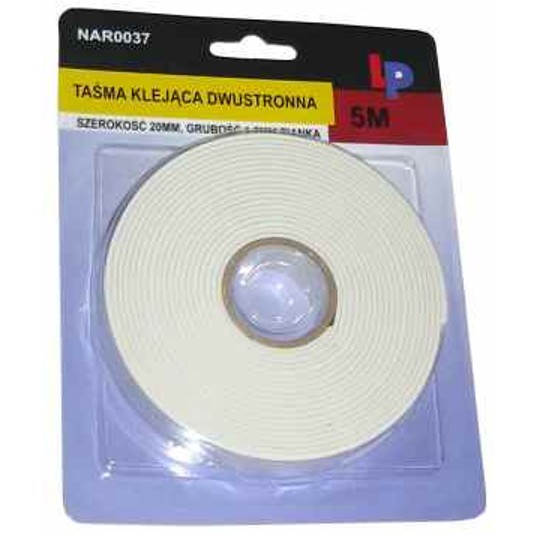 Taśma dwustronna piankowa 5m/20mm REBEL NAR0037 -zdjęcie numer 1