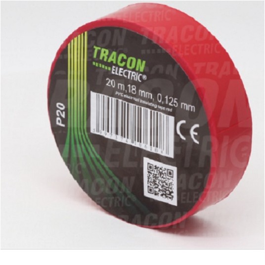 Taśma TRACON 20m/18mm czerwona P20 -zdjęcie numer 1