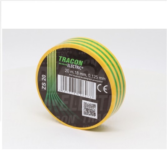 Taśma TRACON 20m/18mm żółto-zielona ZS20 -zdjęcie numer 1